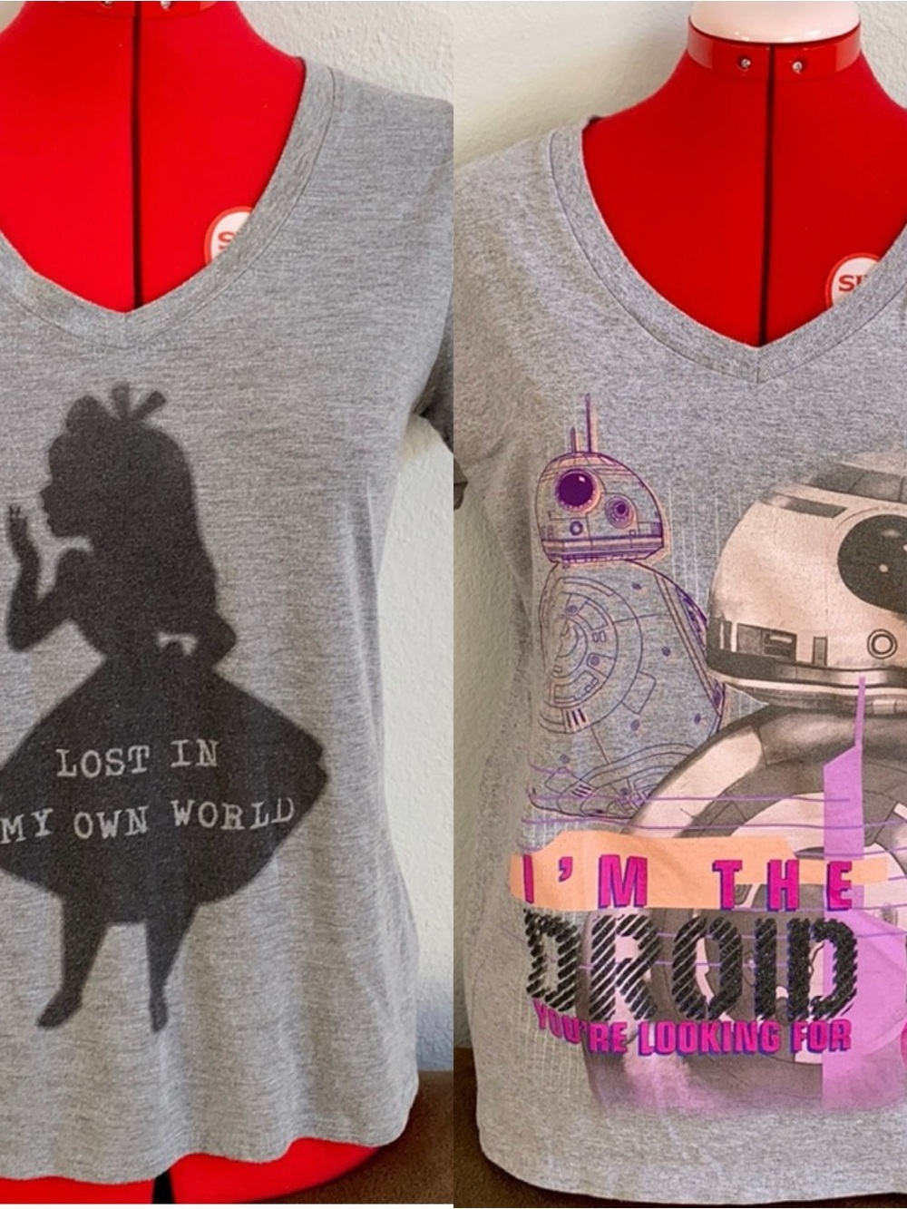 T Shirt with Robot and Alice Designs